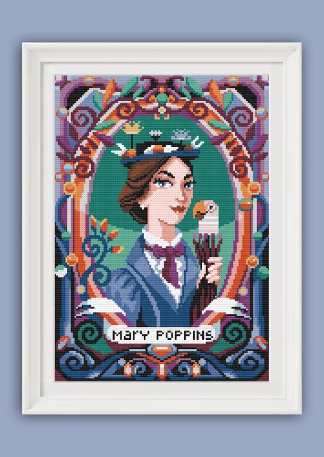 Cross Stitch Pattern - Mary Poppins Portrait - P.l.travers