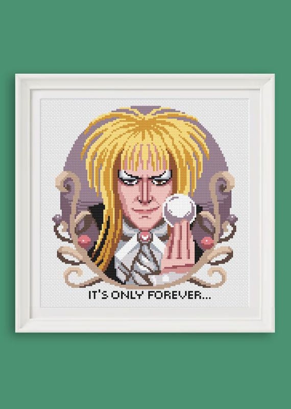 Schema punto croce - David Bowie - Labyrinth - Jareth Re dei Goblin -  Jim Henson - punto croce perline macramè mezzo punto - PDF
