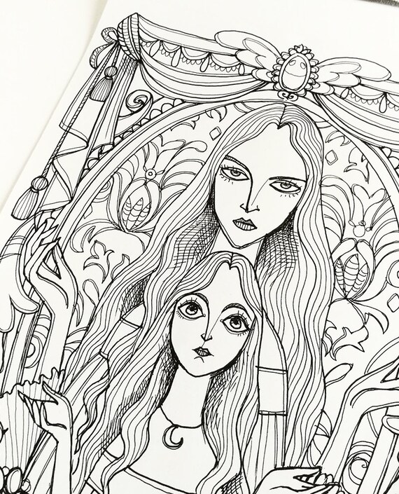 Morella Edgar Allan Poe Coloring Page Instant Download Printable Illustration - 