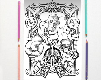 Coloring page - Willy Wonka and the chocolate factory - The Oompa Loompa - Rohald Dahl -  PDF ready to download