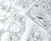 VOL 3 Coloring book - 5 pagine Alice nel paese delle meraviglie - Alice in azione - subito scaricabile