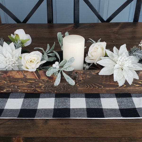 Decorative Reclaimed Rustic Wood Box Centerpiece Stained