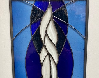 Stained Glass 'Water' Panel