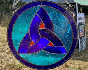 Stained Glass Celtic Knot Panel