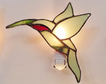 Stained Glass Hummingbird Nightlight