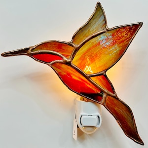 Stained Glass Hummingbird Nightlight