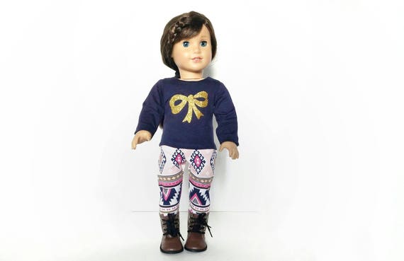 Doll Clothes Leggings Pink Alpine Print fits 18 inch American Girl