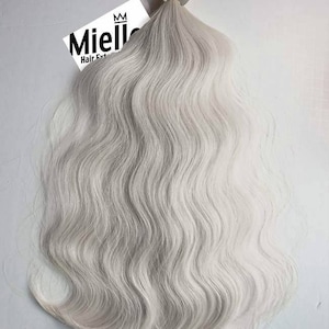 アイシーアッシュブロンドのテープインヘアエクステンション | ビーチウェーブナチュラルヒューマンヘア | シームレステープタブ | 20、40、60、80ピースセット