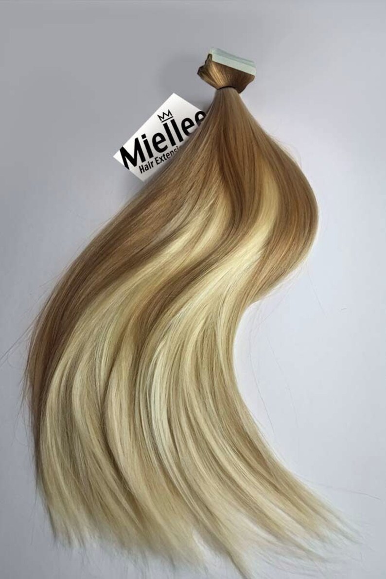 Medium Golden Blonde Balayage Tape In Hair Extensions Silky Etsy