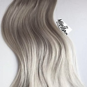 Medium Ash Blonde Balayage Clip in Extensions Silky Straight Natural ...