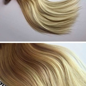 Medium Golden Blonde Balayage Weave Hair Extensions | Silky Straight