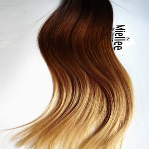 ハイコントラスト ゴールド オンブル テープイン ヘアエクステンション | シルキーストレート ナチュラル ヒューマンヘア | シームレス テープタブ | 20、40、60、80 ピースセット