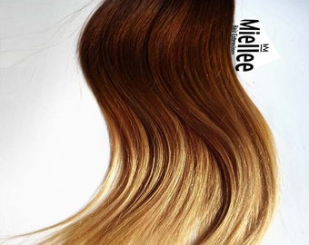 High Contrast Gold Ombre Tape In Hair Extensions  | Silky Straight Natural Human Hair | Seamless Tape Tabs | 20, 40, 60 & 80 Piece Sets