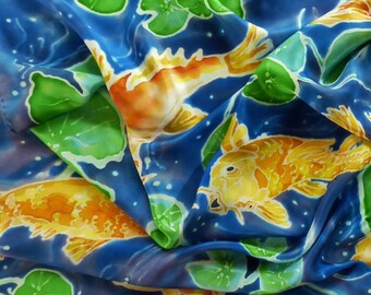 Silk Scarf Hand Painted Square Silk Scarf Headscarf