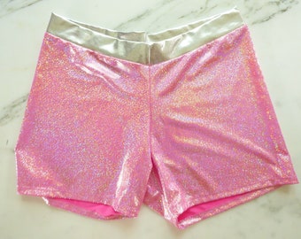 Pink Metallic Shorts - Etsy