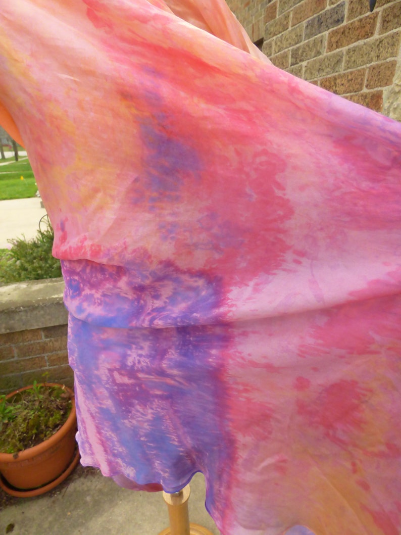 Silk Belly Dance Veil Half Circle Veil Coverup Sarong Shawl Bellydance Silk Veil
