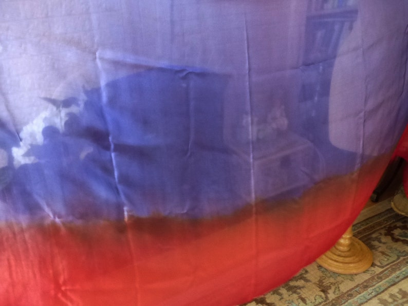 Belly Dance Silk Veil Deep Purple and Rust