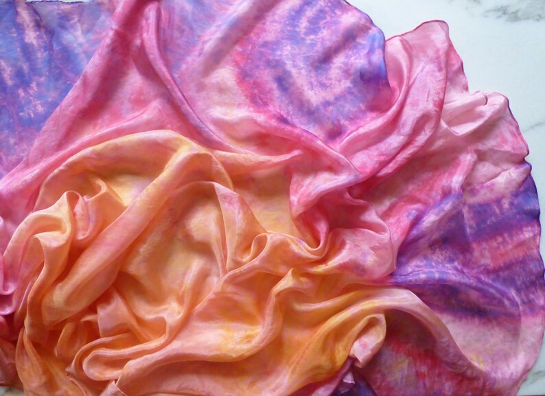 Silk Belly Dance Veil Half Circle Veil Coverup Sarong Shawl Bellydance Silk Veil