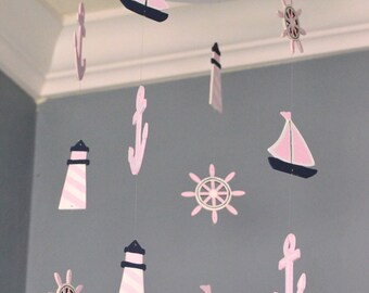 sailboat mobile nursery decor custom sailboat anchor wooden etsy