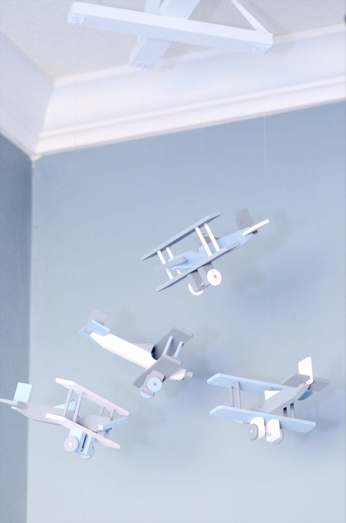 Airplane Nursery Mobile Nursery Decor BiPlane Custom Wood Etsy