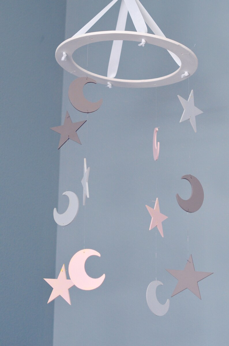 Stars Nursery Mobile Moons Star Moon Nursery Decor Baby Shower Etsy