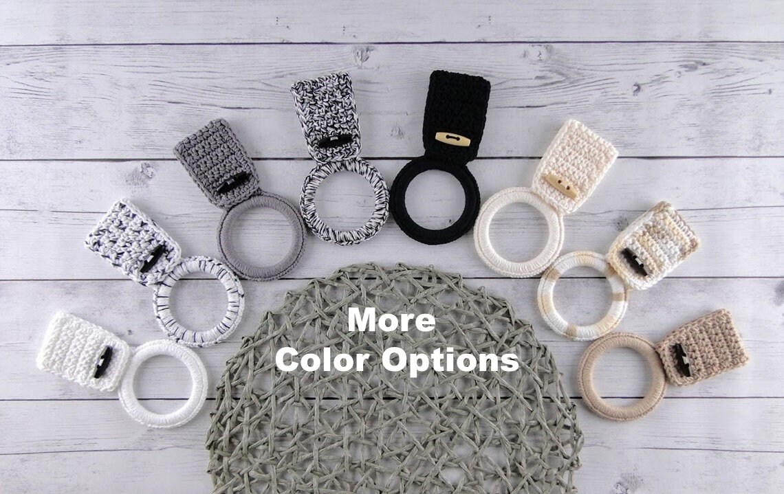 Kitchen Towel Hanger - NEUTRAL Colors - 10 Color Options - 3 Button C…