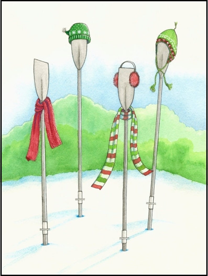 Mixed box of rowing Christmas cards choose 2 designs Etsy