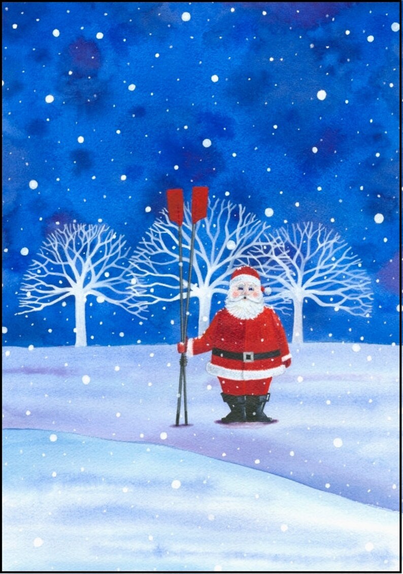 Mixed box of rowing Christmas cards choose 2 designs Etsy