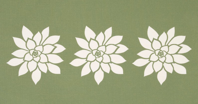 Bloom Eco Friendly Fabric Placemats Set of 4 Olive Green Placemats Floral Cloth Placemats