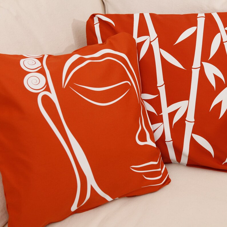 Bamboo Modern Throw Pillow Asian Pillow Bohemian Decor Eco Etsy