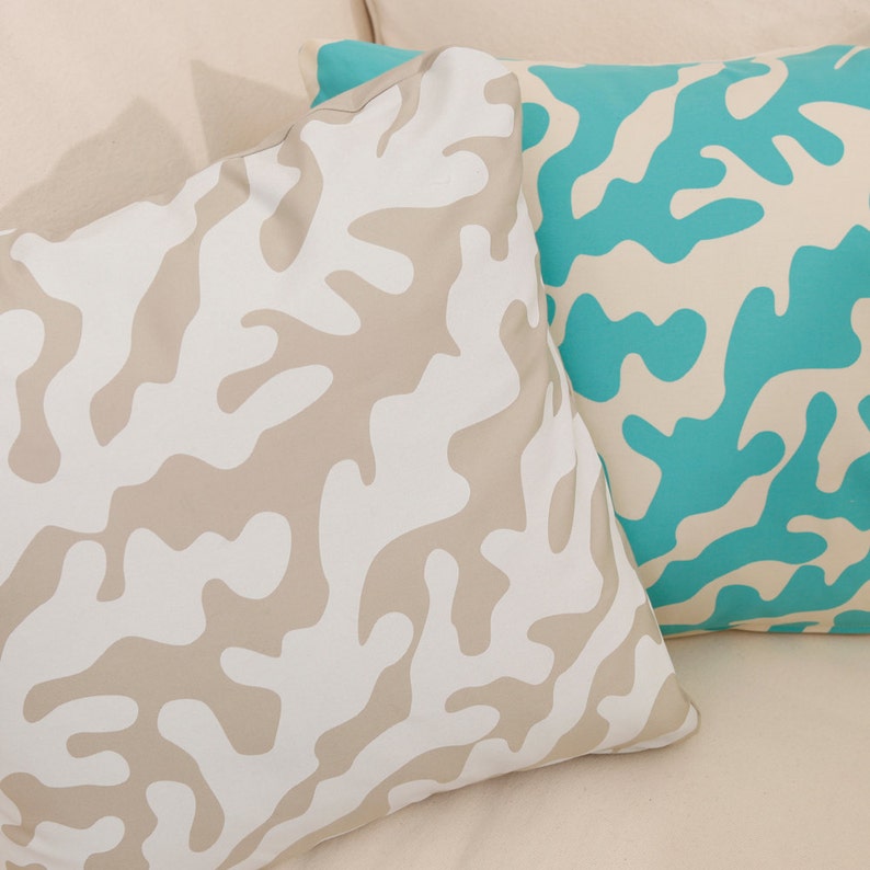 Coral Navy Throw Pillow Nautical Decor 18 X 18 Inch Etsy