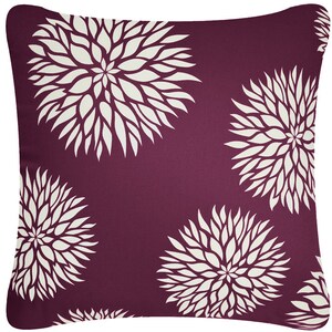 Dahlia Flower Purple Cushion Cover Cottage Chic Decor 18 x 18 Inch