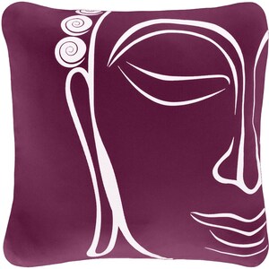 Buddha Throw Pillows, Purple Pillows, Organic Cotton Pillow Covers, Buddha Accent Pillows