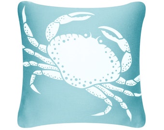 Blue Crab Decorative Throw Pillow Cover 18 x 18