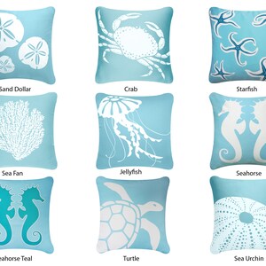 Coastal Pillow Covers 18 x 18, Nautical Pillow Covers, Beach Pillows,  Throw Pillows for Couch