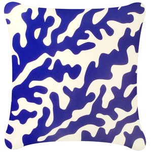 Coral Navy Throw Pillow Nautical Decor 18 x 18 Inch