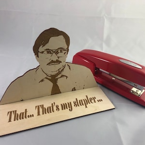Funny stapler stand laser cutting SVG. Files for laser cutters