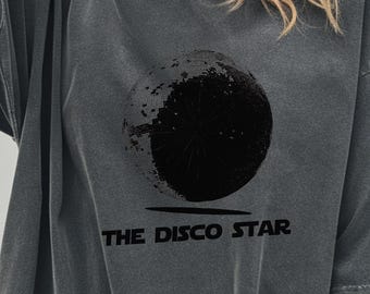 Le t-shirt étoile disco, le 4 mai être avec vous, t-shirt étoile de la mort, côté obscur, le 4 mai, amoureux de la guerre des étoiles, t-shirt boule disco, t-shirt dark vador