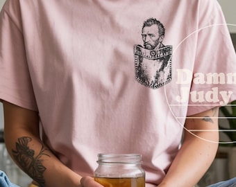 Vincent Van Gogh Pocket Buddy T-Shirt, lustiges Künstler-T-Shirt, berühmte Taschenmenschen, Vintage-Grafik-T-Shirt, Kunstschüler Geschenk, Post-Impressionismus