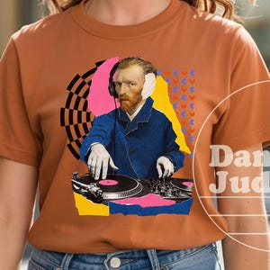 Wicky Wicky Van Gogh Tshrit, van gogh gift, turntable, van gogh shirt, famous artist, art student gift, vintage humor shirt, djs, dj gift