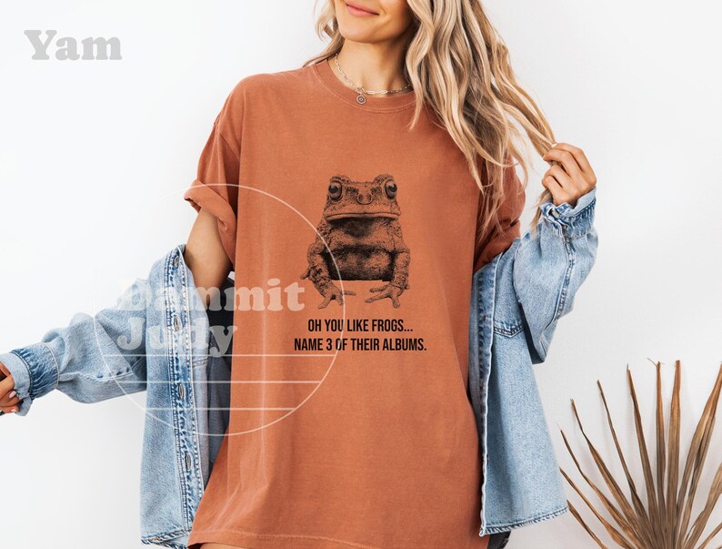 Punk Frog Meme Tee, Toad amphibian Frog meme shirt, Funny weirdcore shirt, retro frog shirt, frog lover, unhinged stupid, Music Lover image 10