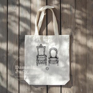 The Lord & Assistant Canvas Tote, Taskmaster bag, Task master, britcom, British comedy, wax seal, Greg Davies, Little Alex Horne, Thrones