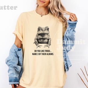 Punk Frog Meme Tee, Toad amphibian Frog meme shirt, Funny weirdcore shirt, retro frog shirt, frog lover, unhinged stupid, Music Lover image 6
