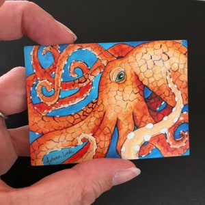 Orange Octopus Magnet