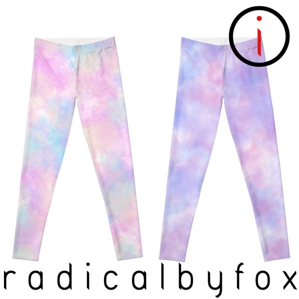 Plur Pastel Rave Leggings - Workout, Yoga & Excercise Pants - All Over Print - Pastel Goth, Lolita, Fairy Kei