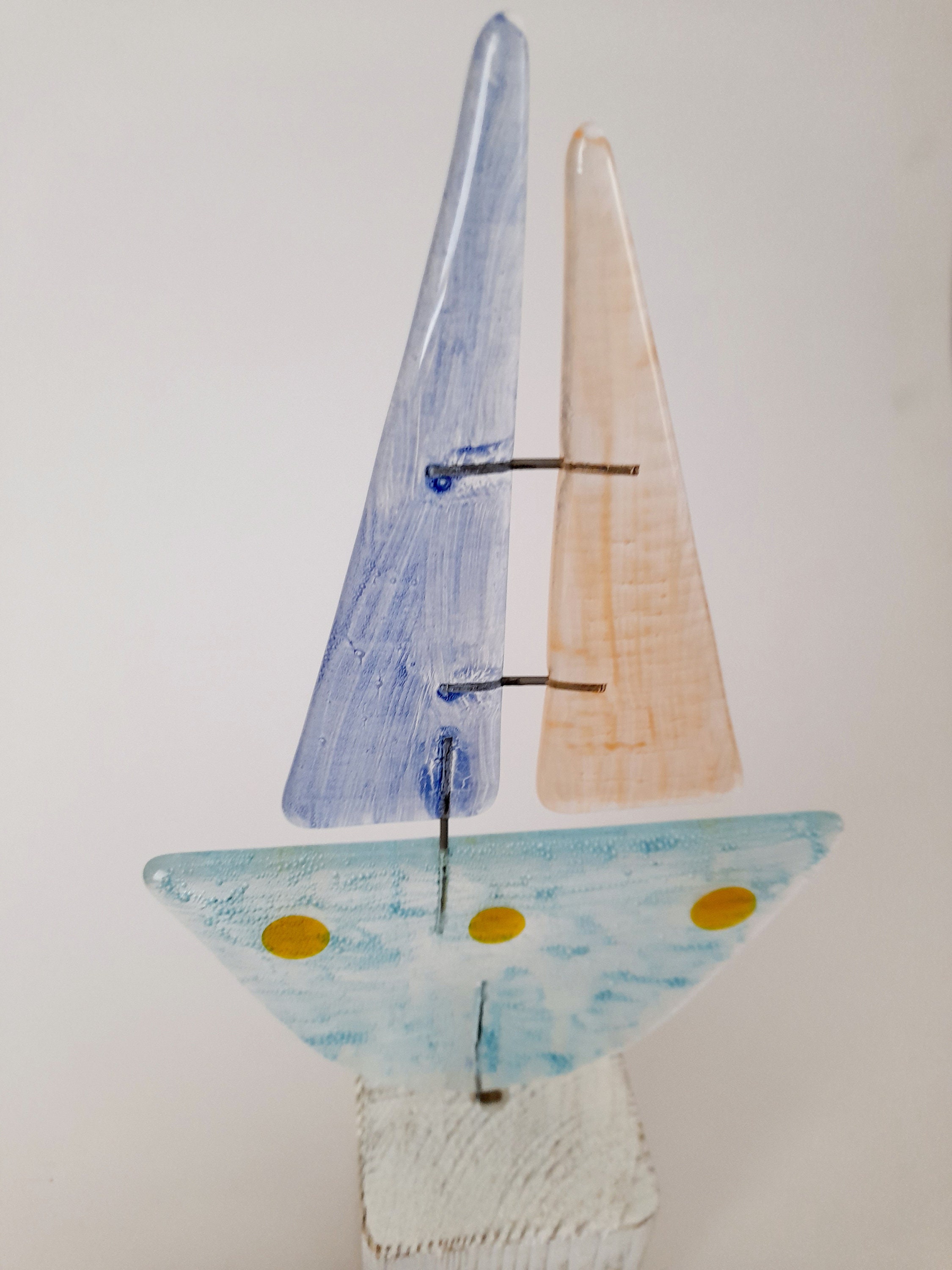 Fused Glass Yacht Boat Home Decor Birthday Gift New Home Etsy