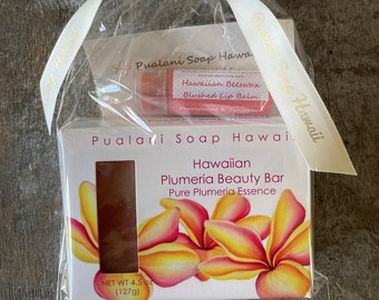 Soap Gift Pack with Hawaiian Beeswax Lip Balm Choose your Soap and Lip Balm