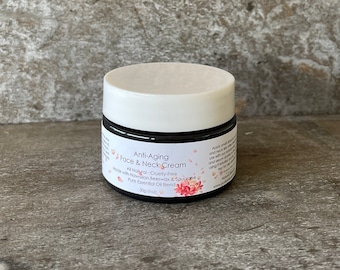 Natural Face & Neck Cream: Hawaiian Beeswax, Squalane, Essential Oils (1oz)