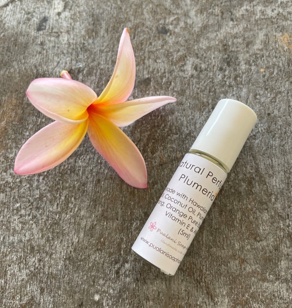 Plumeria Natural Perfume Oil Scented With Pure Essential Oils With Hawaiian  Kukui Nut and Coconut Oil Base 5ml 