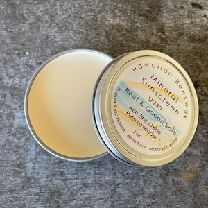 Reef Safe minerale zonnebrandcrème: Hawaiiaanse bijenwas en lavendel (1 oz of 2 oz)